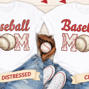 ADULT Baseball Mom DTF Heat Transfer | Choose Clean or Distressed Finish