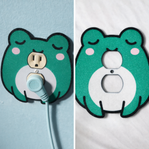 Cute Frog Light Switch Cover | 3D Printed Wall Plate | Toggle, Decora, Outlet or Blank | Nursery & Kids Room Decor