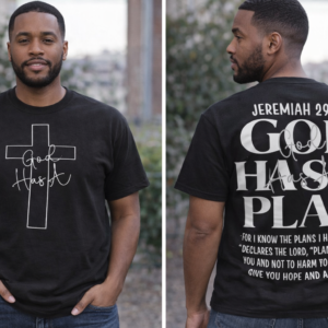 Front & Back Scripture Graphic T-Shirt – “Plan for Hope” Quote Tee (Jeremiah 29:11)