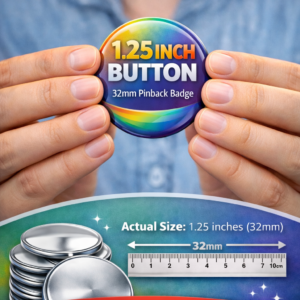 Custom (32mm 1.4") Pinback Button Photo, Logo, or Design | Personalized Badge