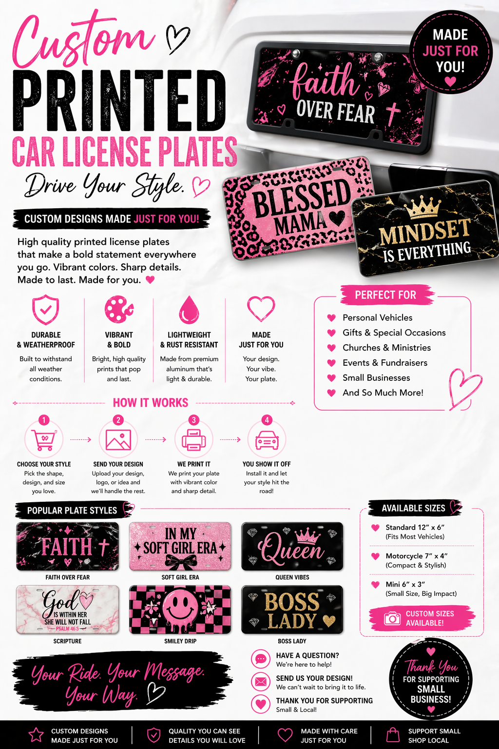 6x12 Custom Car Tag – Upload Your Own Design | Personalized License Plate - Image 3