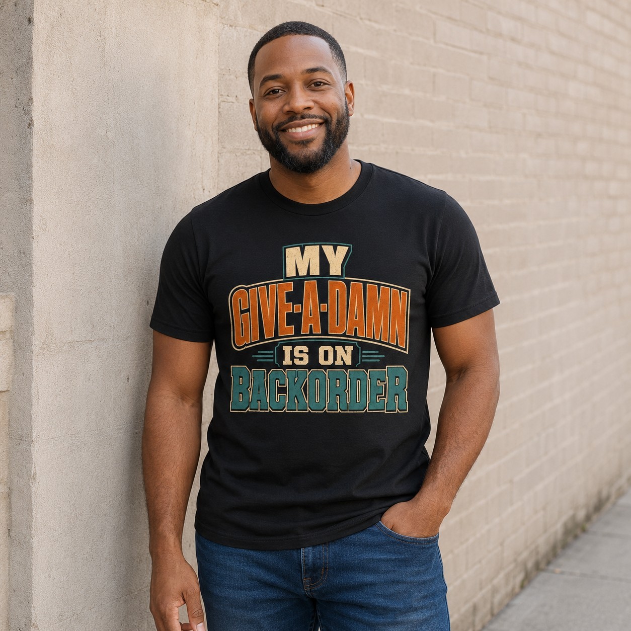 My Give A Damn Is On Backorder T-Shirt Funny Sarcastic Vintage Graphic Tee - Image 3