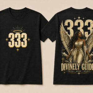 333 Divinely Guided Angel Number T-Shirt – Spiritual Graphic Tee