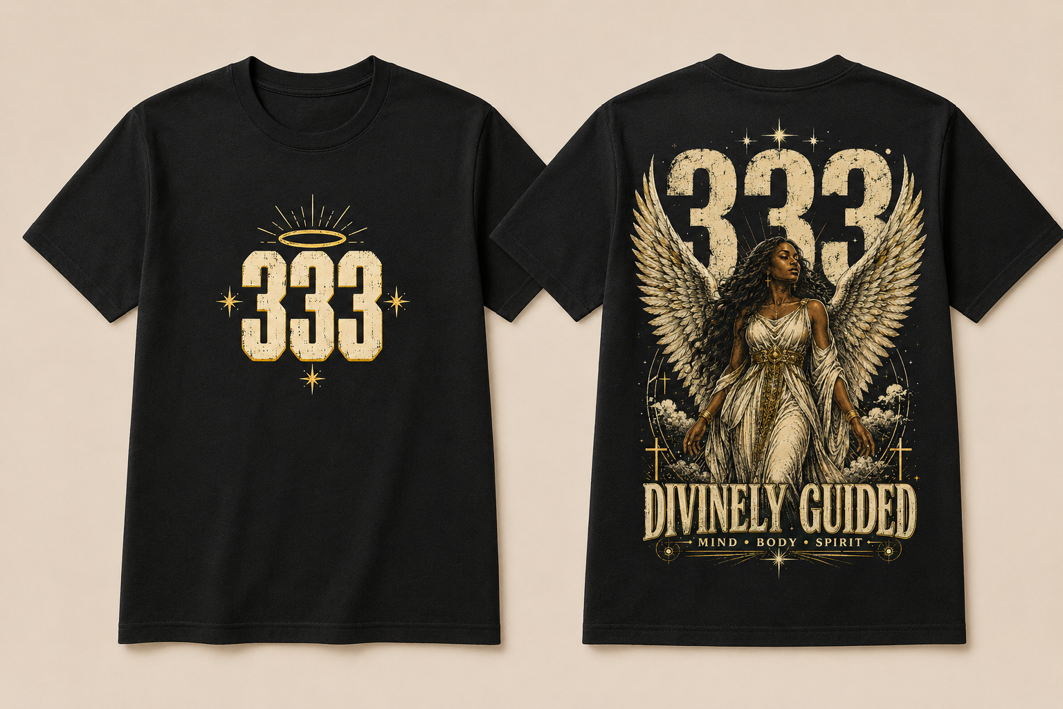 333 Divinely Guided Angel Number T-Shirt – Spiritual Graphic Tee