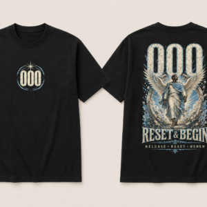000 Reset & Begin Angel Number T-Shirt – New Beginnings Spiritual Graphic Tee