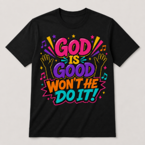 God Is Good Won’t He Do It Christian Graphic T-Shirt – Black Faith Tee