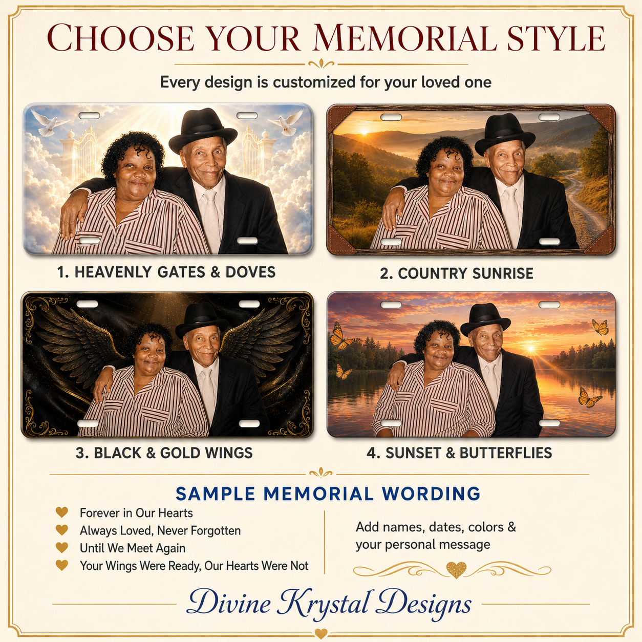 Custom Memorial Car Tag – Combine Separate Loved One Photos - Image 2