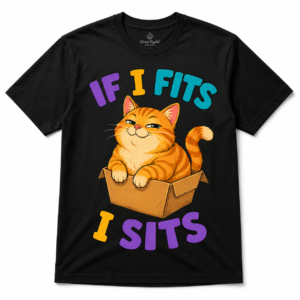 Colorful Cats Graphic T-Shirt Cute Funny Cat Lover Unisex Black Tee Gift