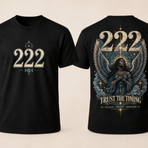 222 Trust the Timing Angel Number T-Shirt – Spiritual Graphic Tee