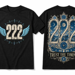 222 Trust the Timing Angel Number T-Shirt – Spiritual Graphic Tee