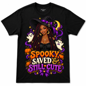 Spooky Saved & Still Cute Black Woman Christian Halloween T-Shirt Unisex Tee