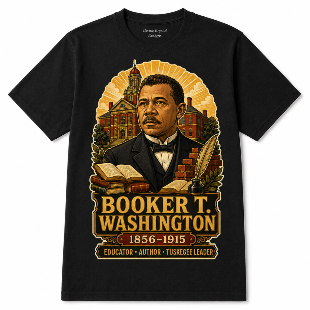 Booker T. Washington Black History T-Shirt – Education & Leadership Heritage Tee
