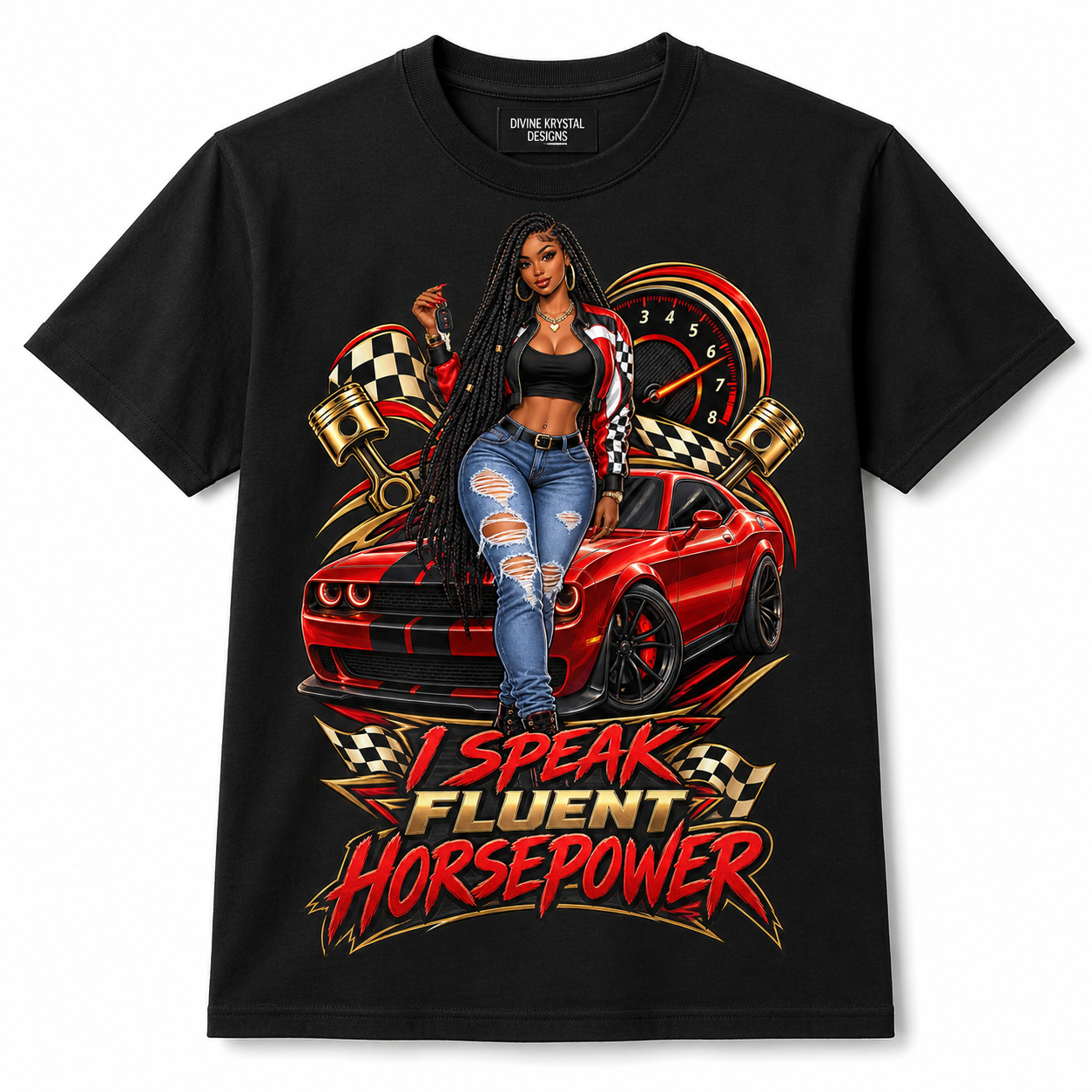 I Speak Fluent Horsepower Women's Car Enthusiast T-Shirt Unisex Graphic Tee