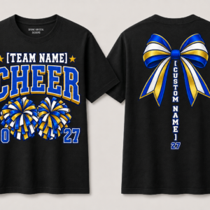 Personalized Cheer Shirt – Custom Team Name, Colors & Vertical Name