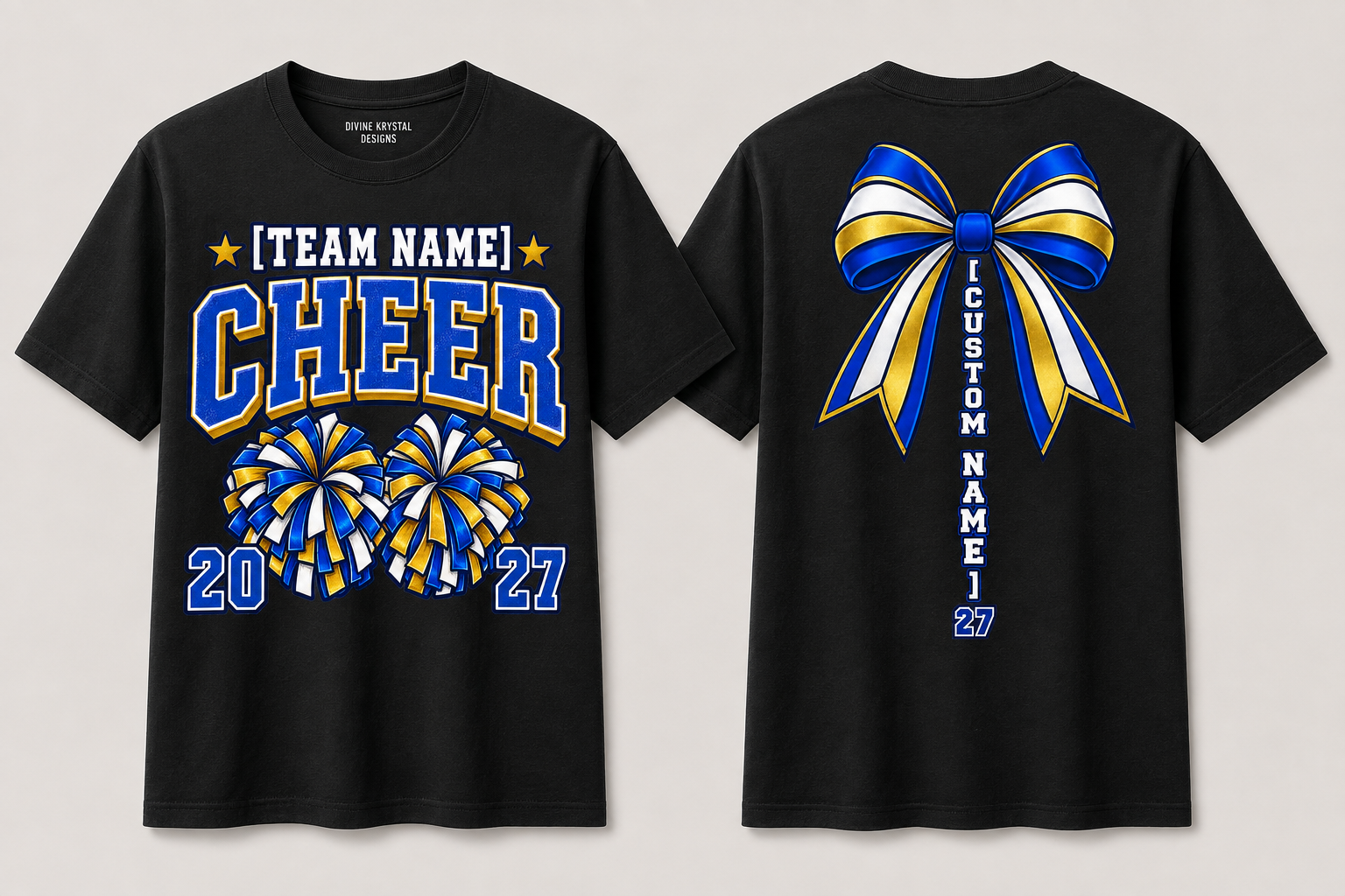 Personalized Cheer Shirt – Custom Team Name, Colors & Vertical Name
