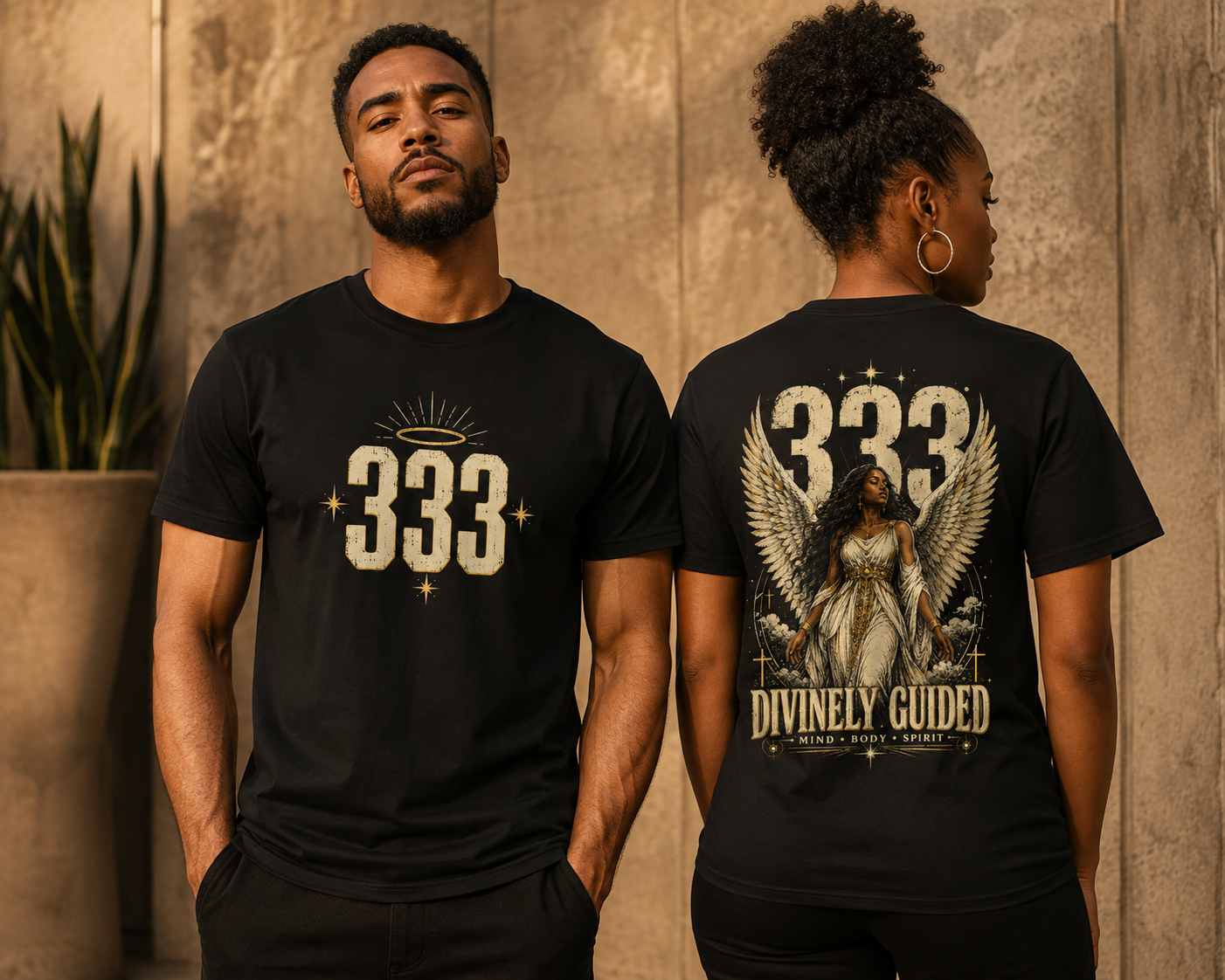 333 Divinely Guided Angel Number T-Shirt – Spiritual Graphic Tee - Image 3