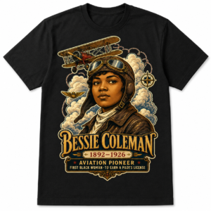 Bessie Coleman Black History Graphic T-Shirt – Aviation Pioneer Heritage Tee
